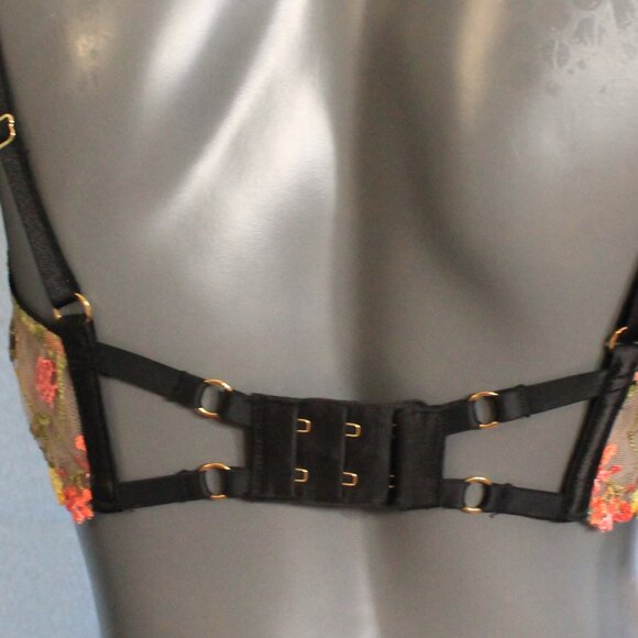 Victoria's Secret Dream Angels Cage Lace Floral Embroidered Bra 34D NWT - Picture 3 of 6